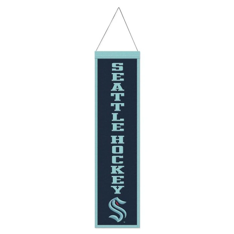 Seattle Kraken Slogan Wool Banner 8" x 32"