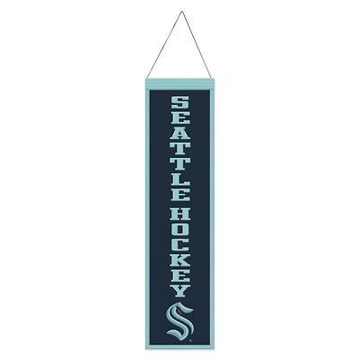 Seattle Kraken Slogan Wool Banner 8" x 32"