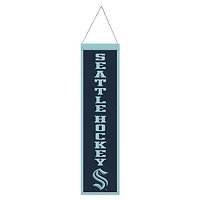 Seattle Kraken Slogan Wool Banner 8" x 32"