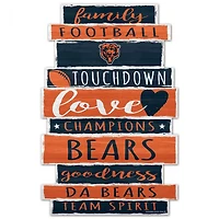 Chicago Bears Word Plank Wood Sign 11" x 17" 1/4" Thick