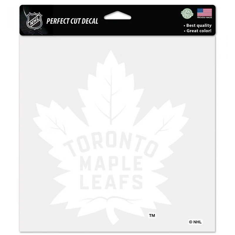 Toronto Maple Leafs Perfect Cut White Decal 8" x 8"