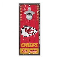 Kansas City Chiefs Bottle Opener Sign 5" x 11
