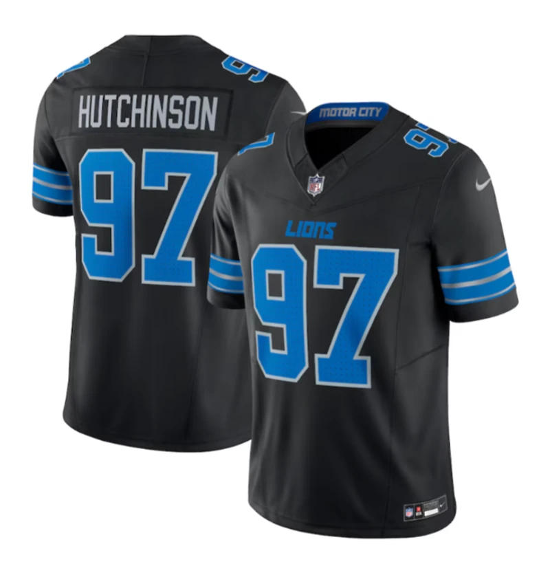 Aidan Hutchinson Detroit Lions Nike Black Alternate 2 2024 Limited Jersey