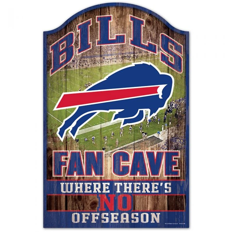 Buffalo Bills Fan Cave Wood Sign 11" x 17" 1/4" Thick