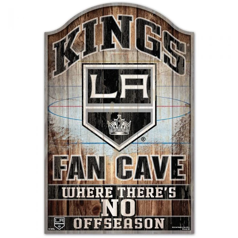 Los Angeles Kings Fan Cave Wood Sign 11" x 17" 1/4" Thick