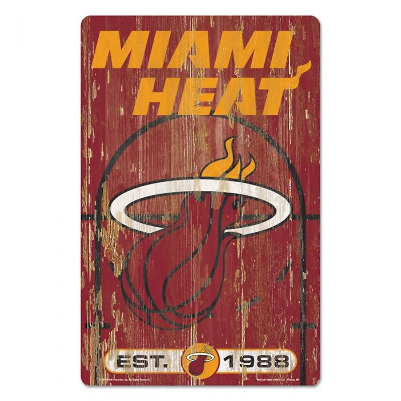 Miami Heat Slogan Wood Sign 11" x 17" 1/4" Thick