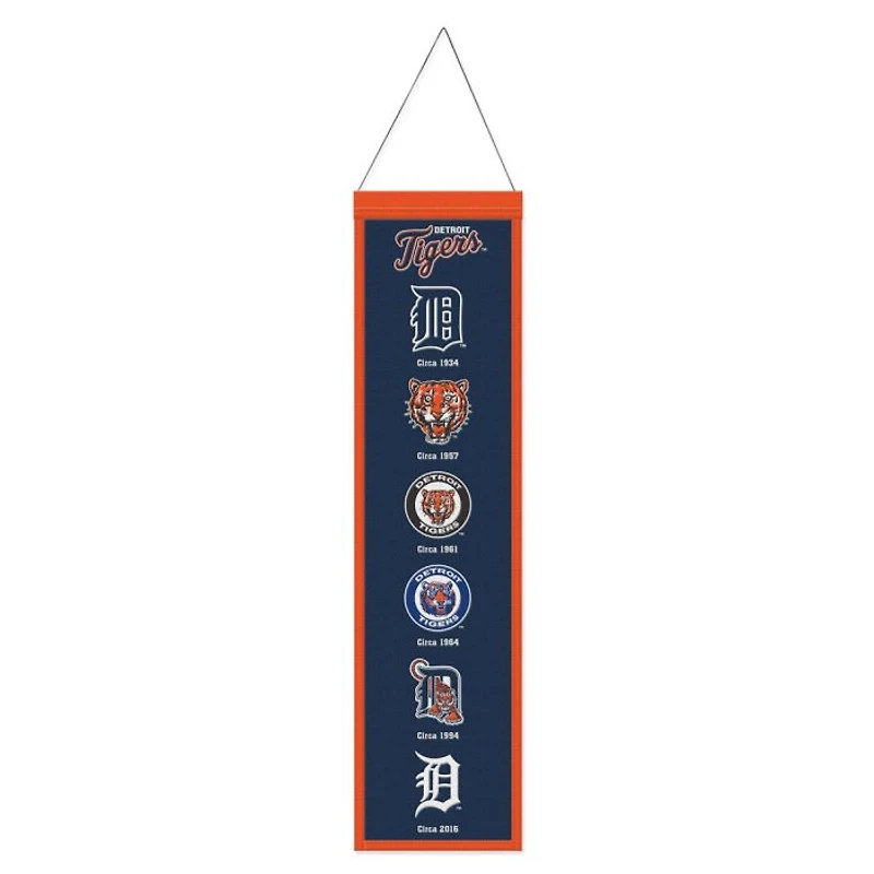 Detroit Tigers Evolution Wool Banner 8" x 32"