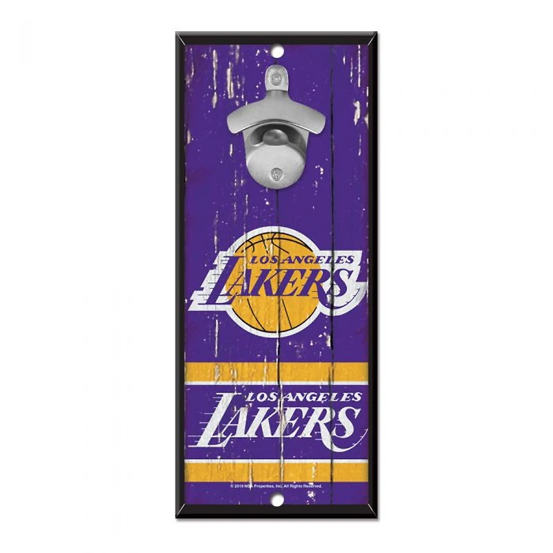 Los Angeles Lakers Bottle Opener Sign 5" x 11"