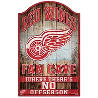 Detroit Red Wings Fan Cave Wood Sign 11" x 17" 1/4" Thick