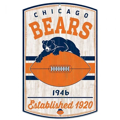 Chicago Bears Classic Logo Retro Wood Sign 11" x 17" 1/4" Thick