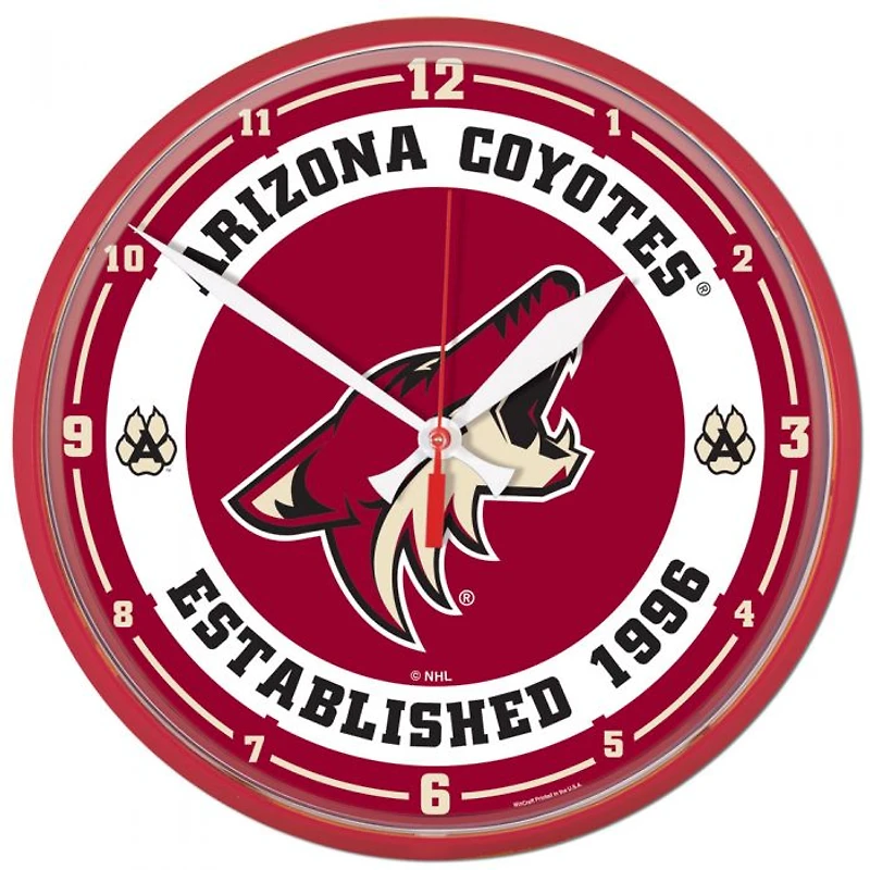 Arizona Coyotes Round Wall Clock 12.75"