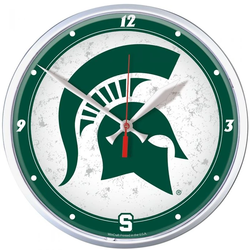 Michigan State Spartans Round Wall Clock 12.75"