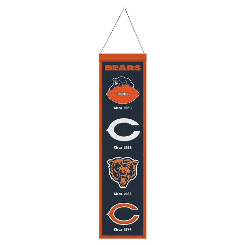 Chicago Bears Evolution Wool Banner 8" x 32"