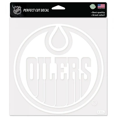 Edmonton Oilers Perfect Cut White Decal 8" x 8"