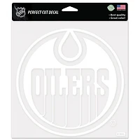 Edmonton Oilers Perfect Cut White Decal 8" x 8"