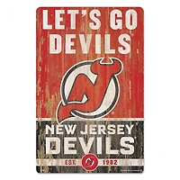 New Jersey Devils Slogan Wood Sign 11" x 17" 1/4" Thick