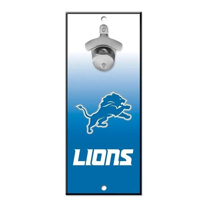 Detroit Lions Bottle Opener Sign 5" x 11"