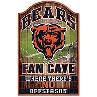 Chicago Bears Fan Cave Wood Sign 11" x 17" 1/4" Thick
