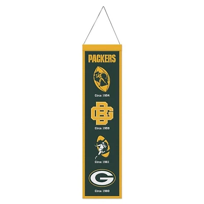 Green Bay Packers Evolution Wool Banner 8" x 32"