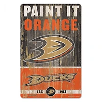 Anaheim Ducks Slogan Wood Sign 11" x 17" 1/4" Thick