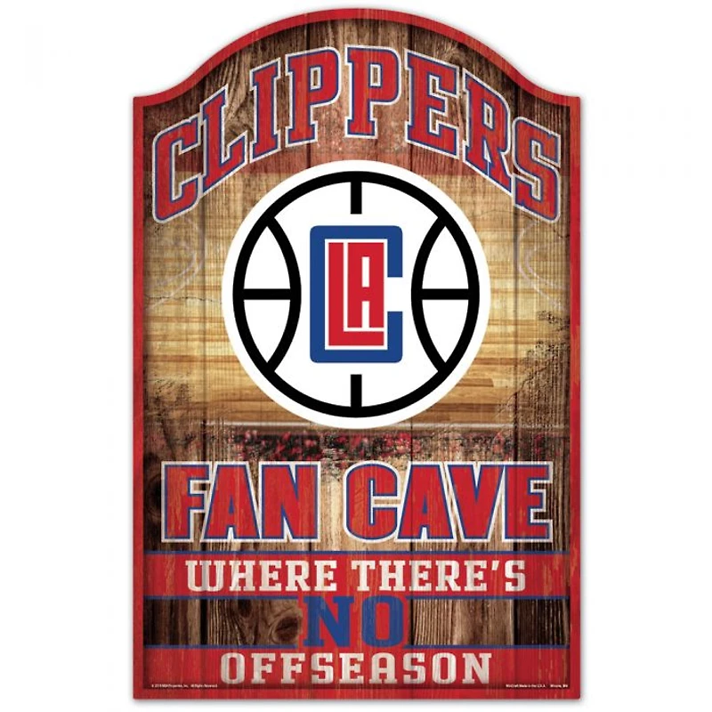 Los Angeles Clippers Fan Cave Wood Sign 11" x 17" 1/4" Thick