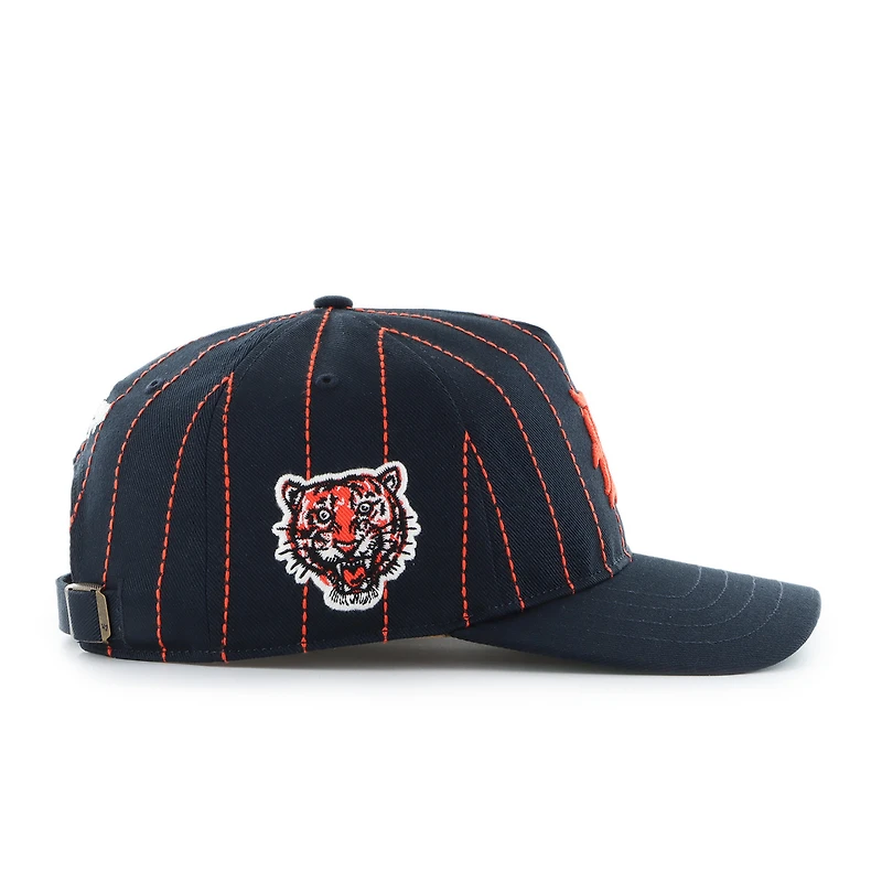 Detroit Tigers Rawlings Pinstripe ’47 Hitch Adjustable Hat – Navy/Orange