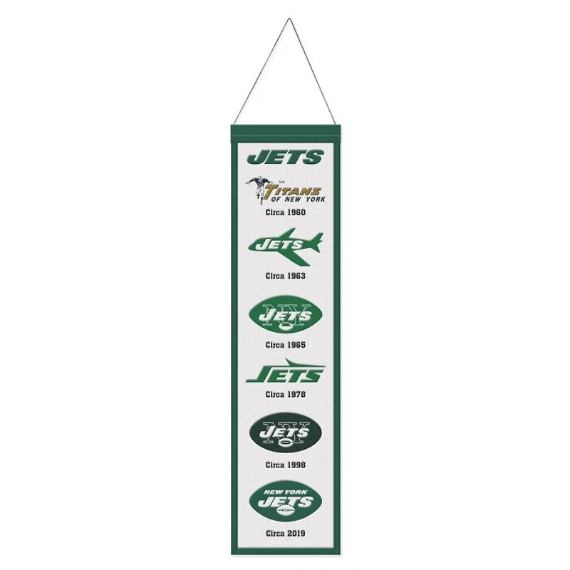 New York Jets Evolution Wool Banner 8" x 32"