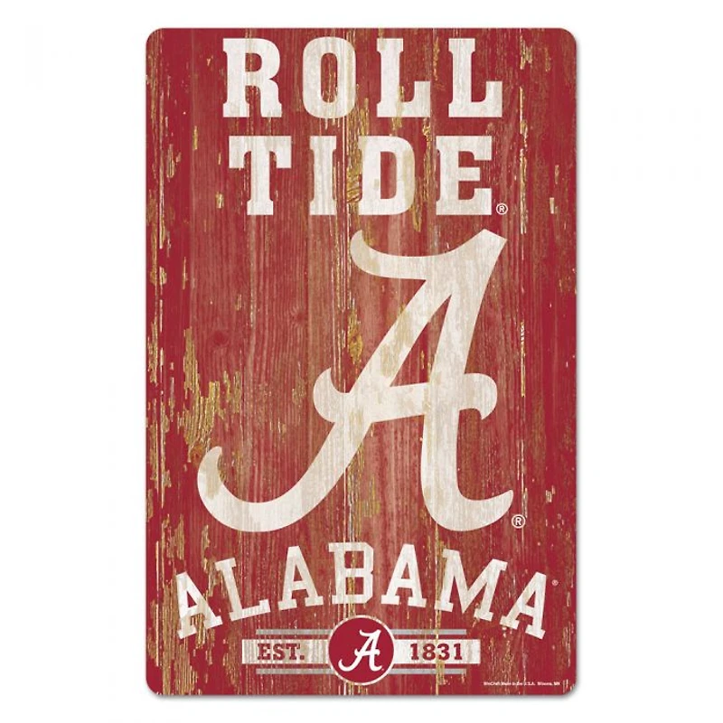 Alabama Crimson Tide Slogan Wood Sign 11" x 17" 1/4" Thick