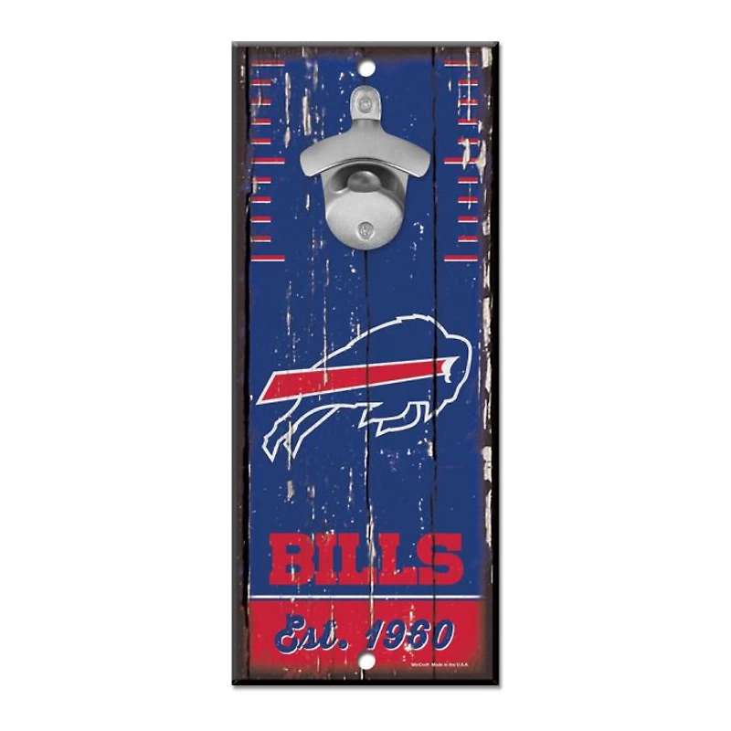 Buffalo Bills Bottle Opener Sign 5" x 11"