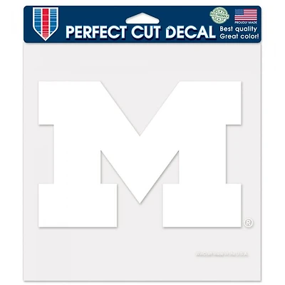 Michigan Wolverines Perfect Cut White Decal 8" x 8"