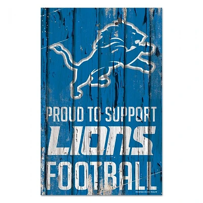 Detroit Lions Proud Wood Sign 11" x 17" 1/4" Thick
