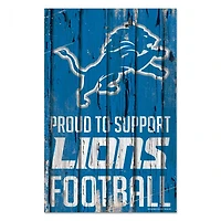 Detroit Lions Proud Wood Sign 11" x 17" 1/4" Thick