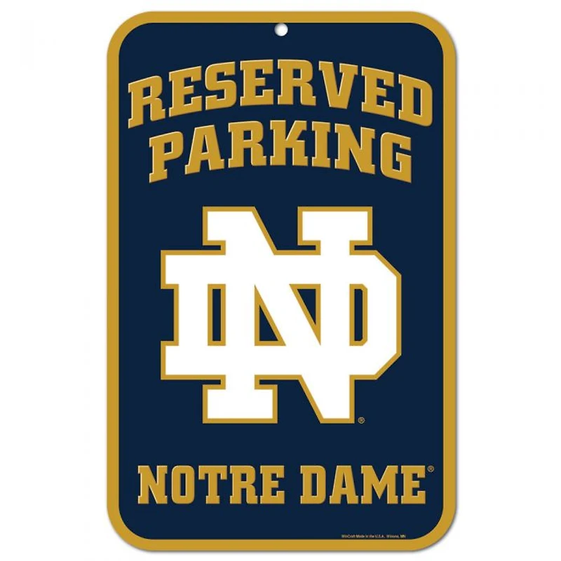 Notre Dame Fighting Irish ND Plastic Sign 11" x 17"