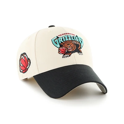 Vancouver Grizzlies Hardwood Classics Sure Shot Under 2-Tone MVP Adjustable Hat – Cream/Black – ’47
