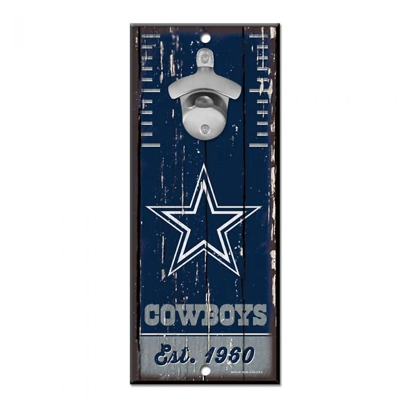 Dallas Cowboys Bottle Opener Sign 5" x 11"