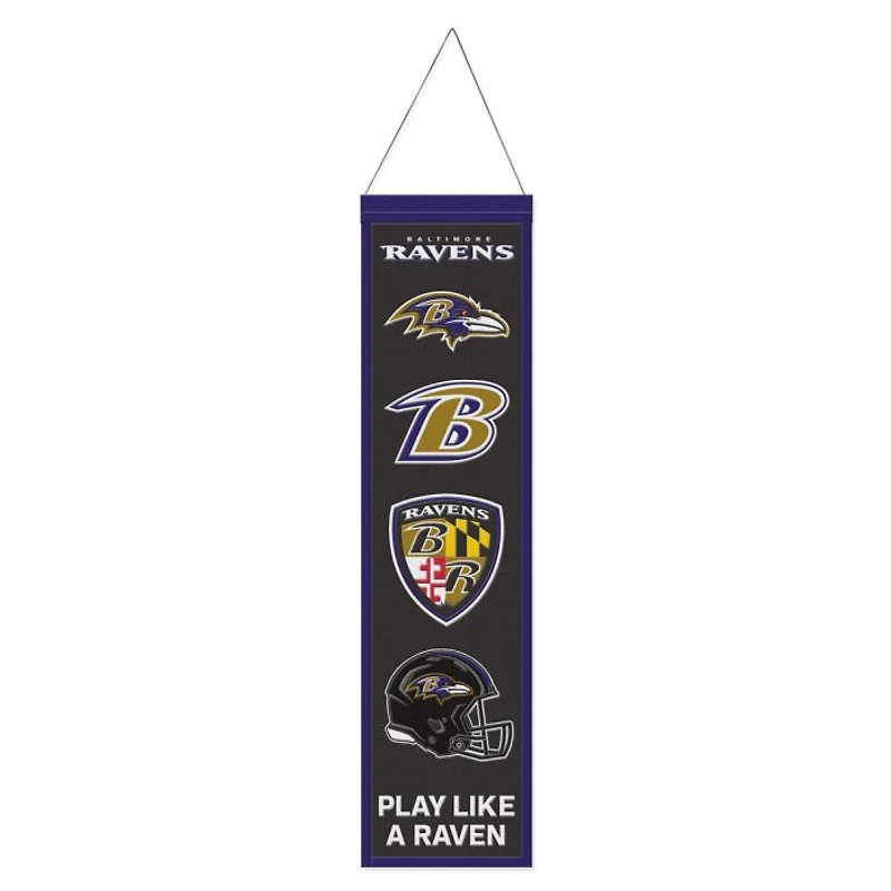 Baltimore Ravens Evolution Wool Banner 8" x 32"