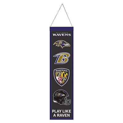 Baltimore Ravens Evolution Wool Banner 8" x 32"