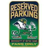 Notre Dame Fighting Irish Leprechaun Plastic Sign 11" x 17"