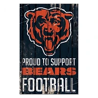Chicago Bears Proud Wood Sign 11" x 17" 1/4" Thick