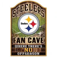 Pittsburgh Steelers Fan Cave Wood Sign 11" x 17" 1/4" Thick