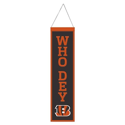 Cincinnati Bengals Slogan Wool Banner 8" x 32"