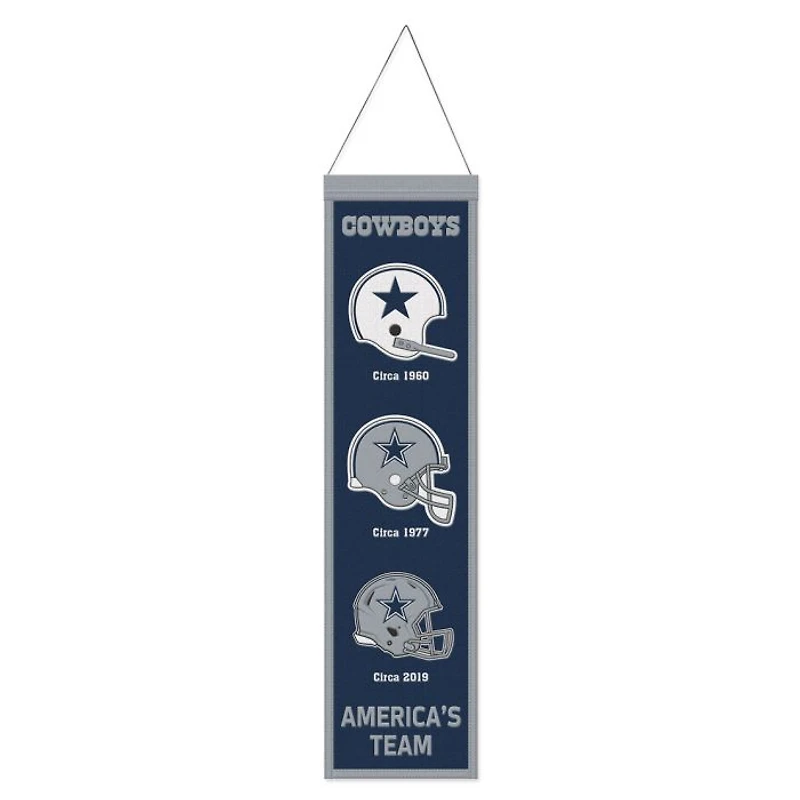 Dallas Cowboys Evolution Wool Banner 8" x 32"