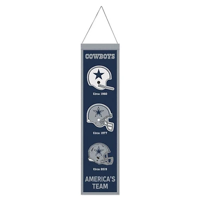 Dallas Cowboys Evolution Wool Banner 8" x 32"