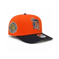 Detroit Tigers Orange/Navy Cooperstown with Gold World Series Patch 9FIFTY A-Frame Snapback Hat