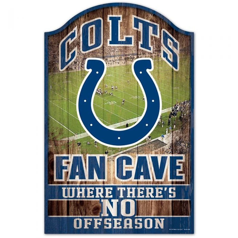 Indianapolis Colts Fan Cave Wood Sign 11" x 17" 1/4" Thick