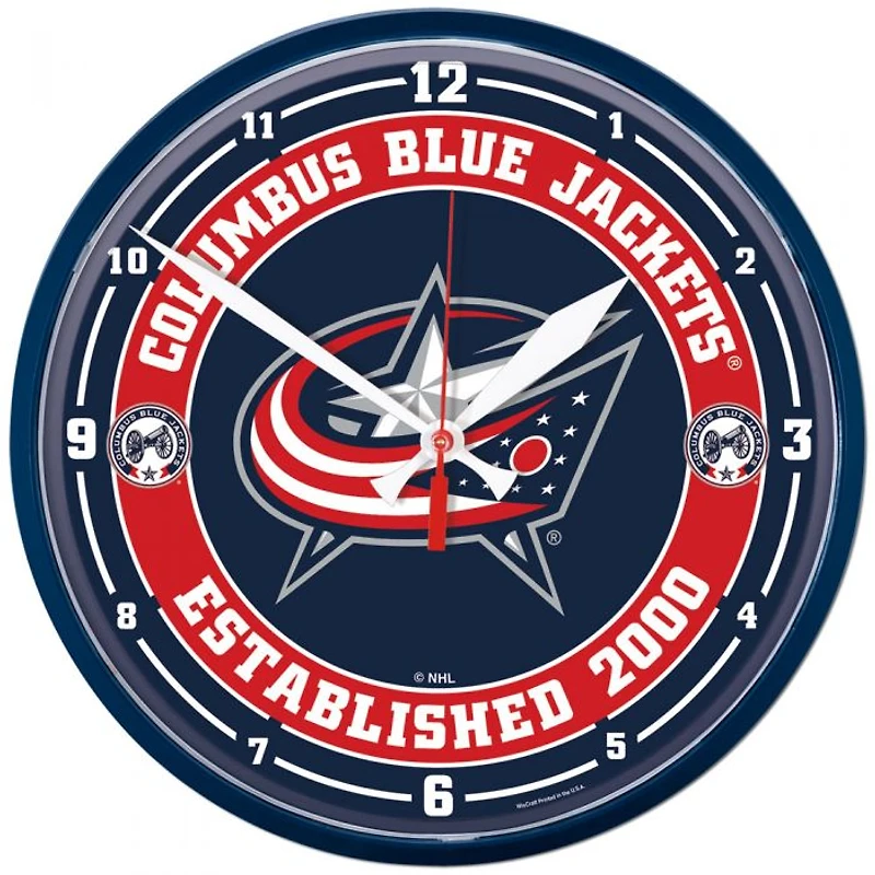 Columbus Blue Jackets Round Wall Clock 12.75"
