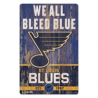 St. Louis Blues Slogan Wood Sign 11" x 17" 1/4" Thick
