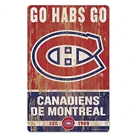 Montreal Canadiens Slogan Wood Sign 11" x 17" 1/4" Thick