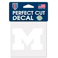 MICHIGAN WOLVERINES PERFECT CUT WHITE DECAL 4" X 4"