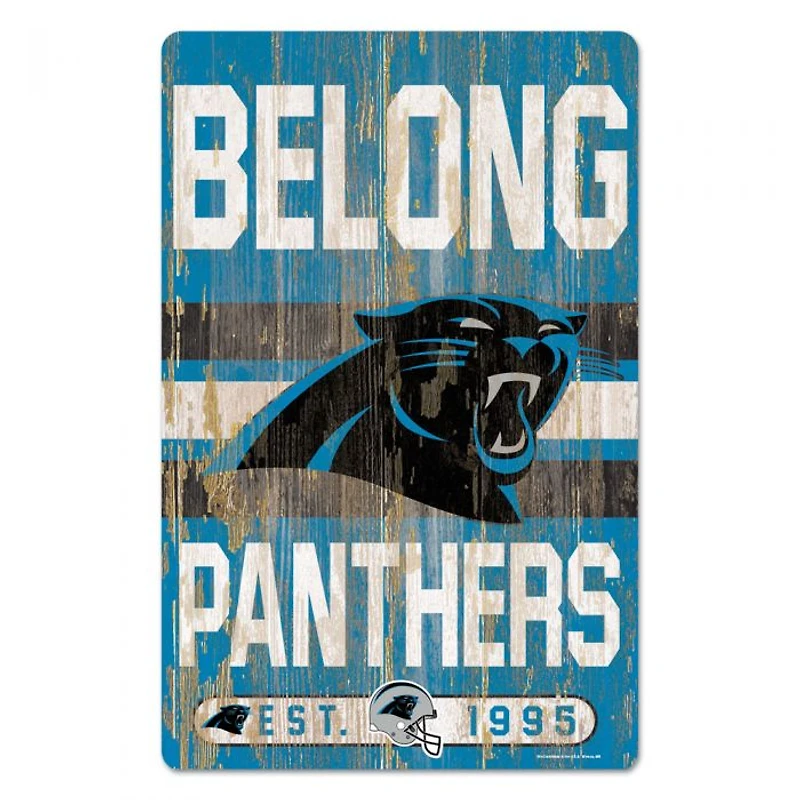 Carolina Panthers Slogan Wood Sign 11" x 17" 1/4" Thick
